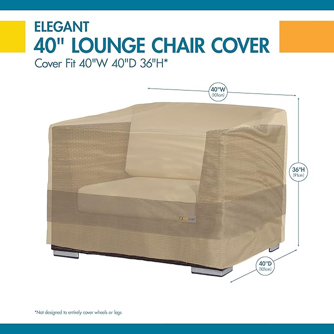 DUCKCOVERS Elegant Waterproof 38 Inch W Patio Chair Cover, Outdoor Chair Covers