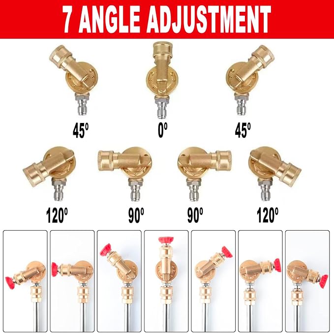 Selkie Pivoting Coupler Kit for Pressure Washer, 8 Pack Universal Power Pressure Washer Accessories Kit, 7 Nozzle Tips,1/4 Inch,4500 PSI