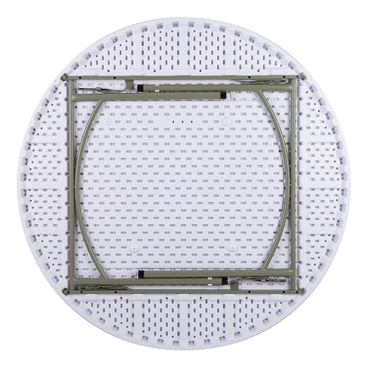 Norwood Commercial Furniture 5' Round Multipurpose Plastic Folding Table for Parties and Events, Portable Blow-Molded Indoor/Outdoor Event Table, White