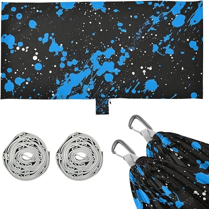 Blue and Black Ink Painting 330lb Capacity Hammocks with Portabl Carry Bag Portable Hammock for Outside Beach Patio Garden Base para hamaca