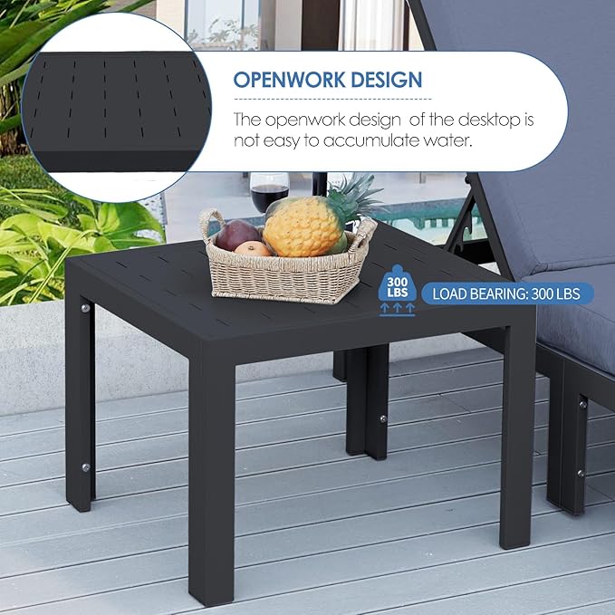 NICESOUL 12 Piece Extra Large Modern Aluminum Patio Furniture Set, Modular Outdoor Conversation Set with Coffee Table, 500 lbs Heavy Duty Comfortable Sectional Sofa for Poolside Exterior, Denim Blue