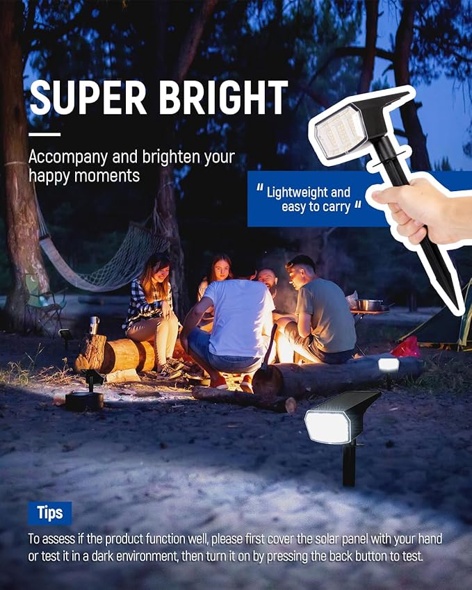Solar Spot Lights Outdoor IP67 Waterproof 12 Pack, 63 LED 3 Modes Solar Landscape Spotlights for Yard Garden Pathway Wall House Garage (Cool White)