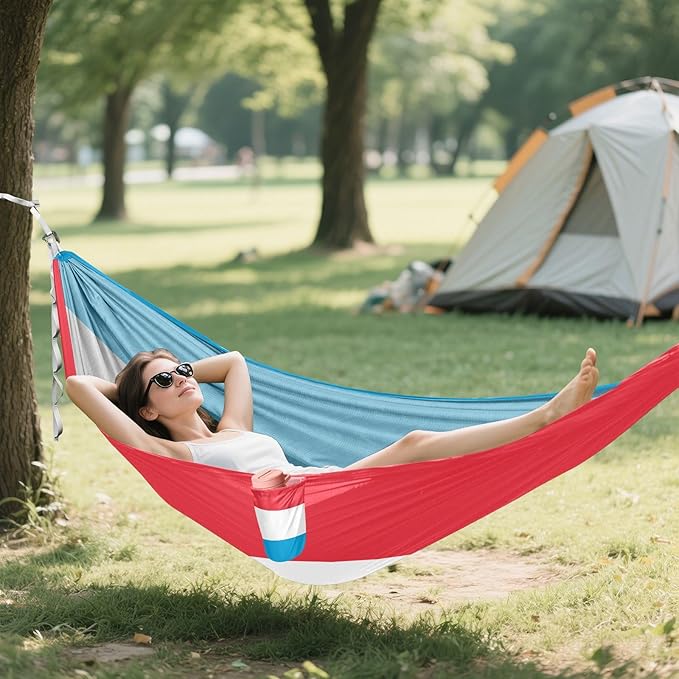 National Flag of Luxembourg Hammocks with Portabl Carry Bag Backyard Hammock for Indoor Outdoor Patio