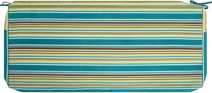 FUNHOME Outdoor Bench Cushion Cover 45 x18 x 3 inch,Water Resistant Cover with Zipper&Ties,Fade-Resistant Slipcover,Patio Porch Swing Cushion Cover Replacement Only,No Insert(Green Stripe)