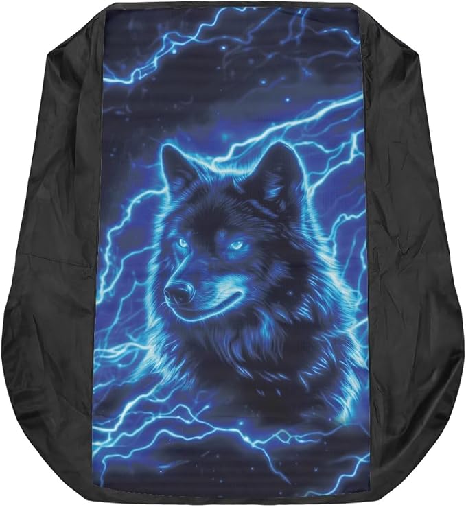 Wolf Lightning Seat Cushion Covers for Agricultural and Industrial Vehicle, Non-Slip Lawn Mower Seat Cover with Storage Bag
