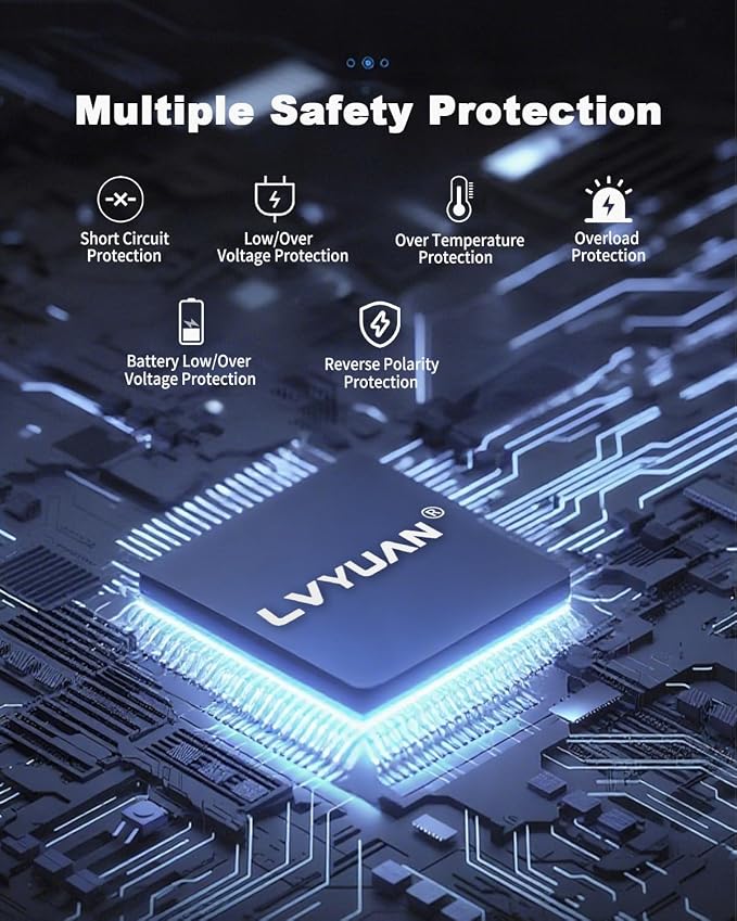 LVYUAN 3000 Watt Power Inverter 12V to 110V 120V DC to AC Converter for Home RV Vehicle Outdoor Camping Car Power Inverter with 4 AC Outlets, LCD Display, USB Charge Port, Remote Control