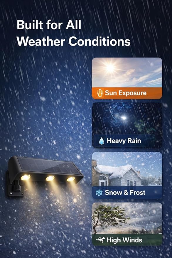Solar Wall Lights Outdoor Waterproof 2 Pack, Up & Down Solar Fence Lights, Dusk to Dawn Decorative Solar Lights Outdoor for Fence Deck Step Porch Patio, Warm White LED, Easy Install