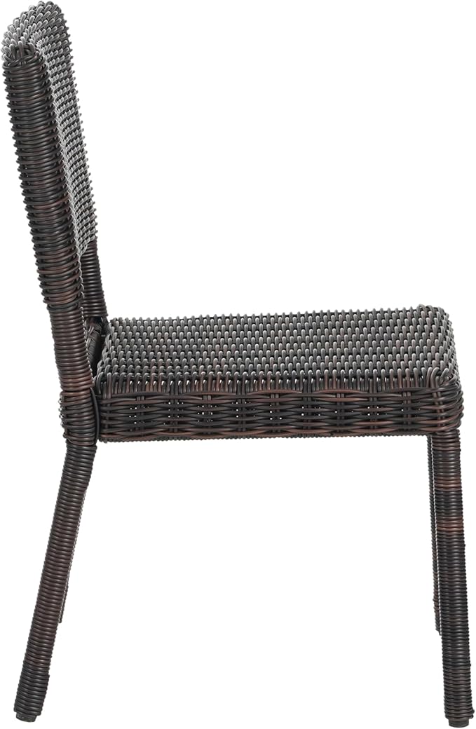 Christopher Knight Home Farley Acacia Wood Outdoor Dining Set for 4, 5 Piece Patio Dining Table and Chair Set, Faux Rattan Outdoor Dining Chair and Table Set, Brown