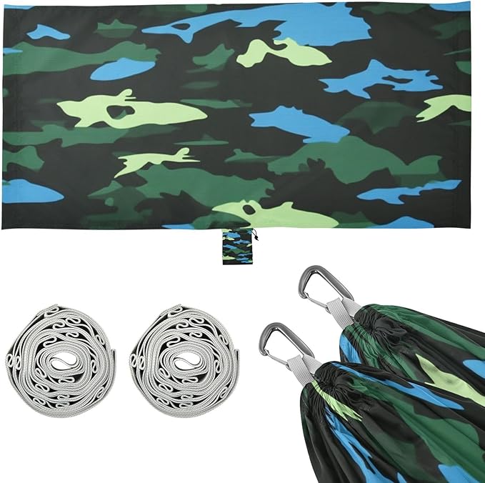 Green Camouflage Pattern 330lb Capacity Hammocks Backyard Hammock for Outside Patio Garden amacas para patios con Base de adultos