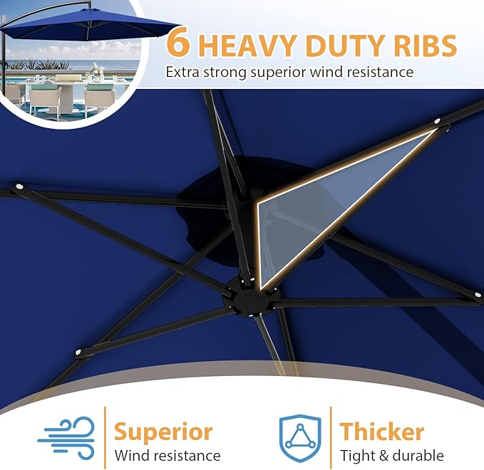 Greesum 9FT Patio Umbrella, Outdoor Table Umbrella with Push Button Tilt, Crank and 8 Sturdy Ribs for Garden, Lawn, Backyard & Pool