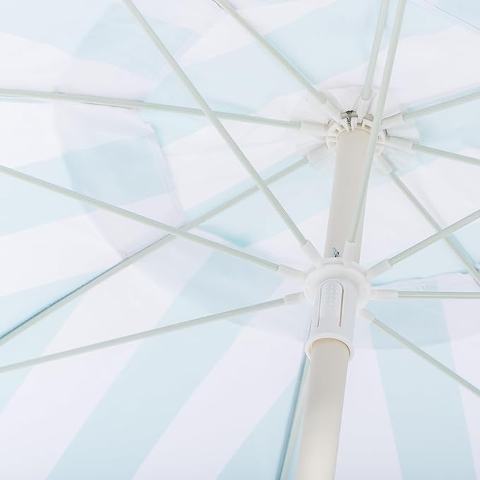 Business & Pleasure Co. Margaritaville Manana Umbrella - 6.5' Beach Umbrella Sand Anchor, 7' Tall Telescopic Aluminum Pole, UPF 50+