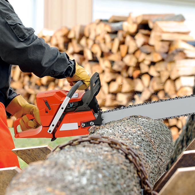 71CC 28" Gas Chainsaw Gas Powered Chainsaws Handheld Cordless Petrol Gasoline Chain Saw for Wood Cutting, Tree Stump Trimming
