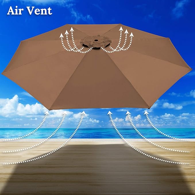 YardGrow 13ft 8 Ribs Umbrella Canopy Replacement for Patio Umbrella, Canopy ONLY, Frame NOT Included