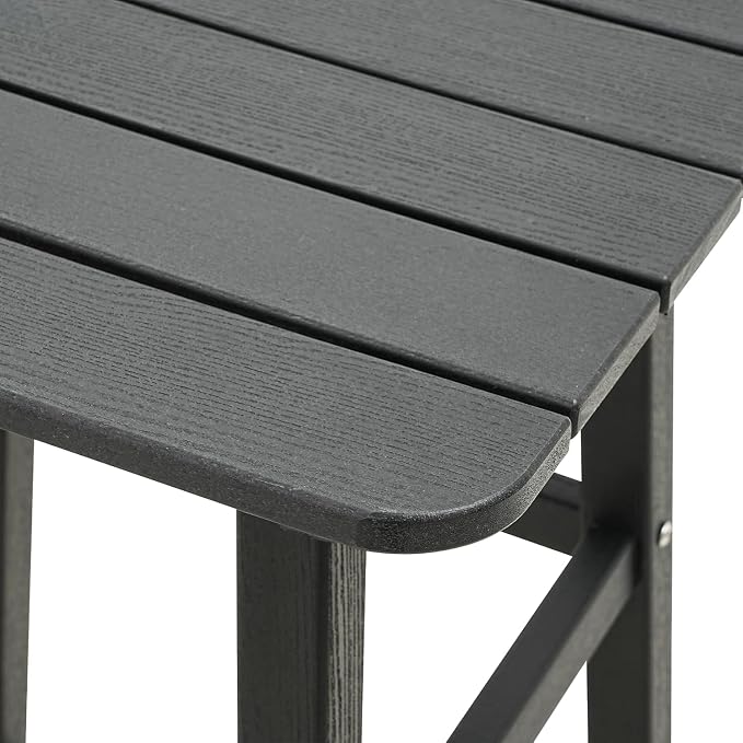 Bar Height Chairs Set of 2, HDPE Bar Height Outdoor Chairs, Weather Resistance Tall Adirondack Chairs Set of 2, Cafes, Swimming Areas, Patio, Garden and Kitchen Island, Black