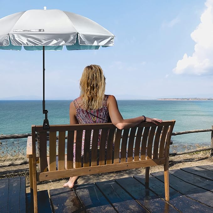 Prospo Beach Chair Umbrella with Universal Adjustable Clamp, UV Protection Sunshade Umbrella for Outdoor, Strollers, Wheelchairs, Patio Chairs, Bleacher, and Golf Carts