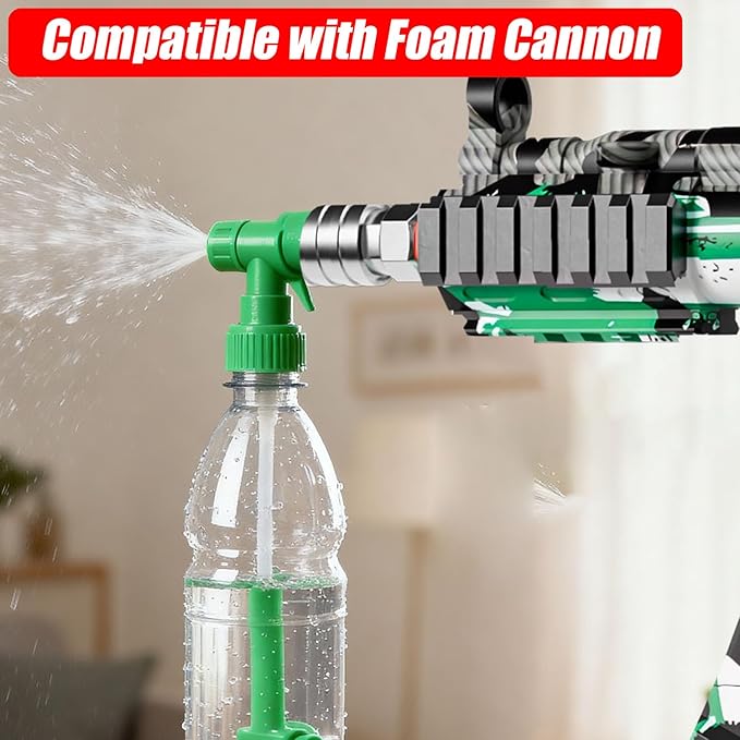 MP5S Pressure Washer Gun with Swivel - 3000 PSI High Pressure Spray Gun with 3/8" Quick Connect Plug Inlet, Foam Cannon Compatible Power Washer Handle for Car, Home & Outdoor Cleaning (Cyan)