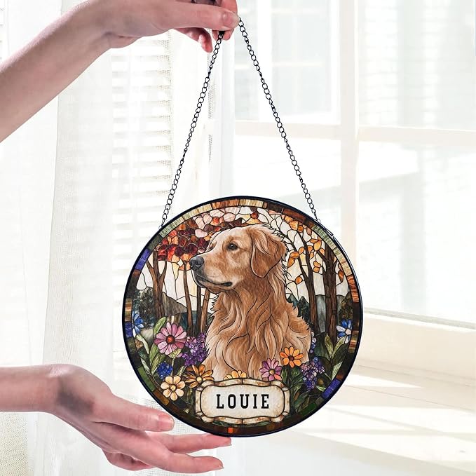 Personalized Pet Memorial Suncatcher Dog Cat, Pet Memorial Suncatcher, Custom Pet Loss Suncatcher, Gifts for Dog Lovers