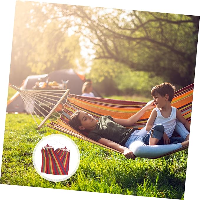 LIOOBO Leisure Hammock Comfortable Single Person Swing Giant Mesh Rope for Camping Outdoor Beach Visitors