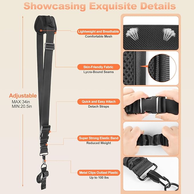 FIEIL Shoulder Strap for Weed Eater, Trimmer Shoulder Strap with Mesh Thick Padded Bag Strap, Easy to Slide, Weed Eater Harness Compatible with String Trimmer & Leaf Blower (Breathable)