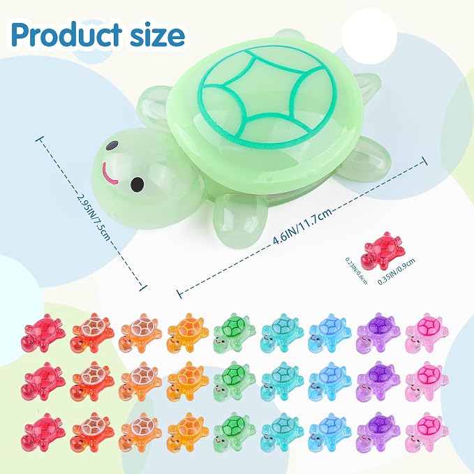 200 Pcs Mini Resin Turtle with 1 Pc Jumbo Resin Turtles, Luminous Miniature Tiny Turtles Glow in The Dark for Fairy Garden Dollhouse Micro Landscaping