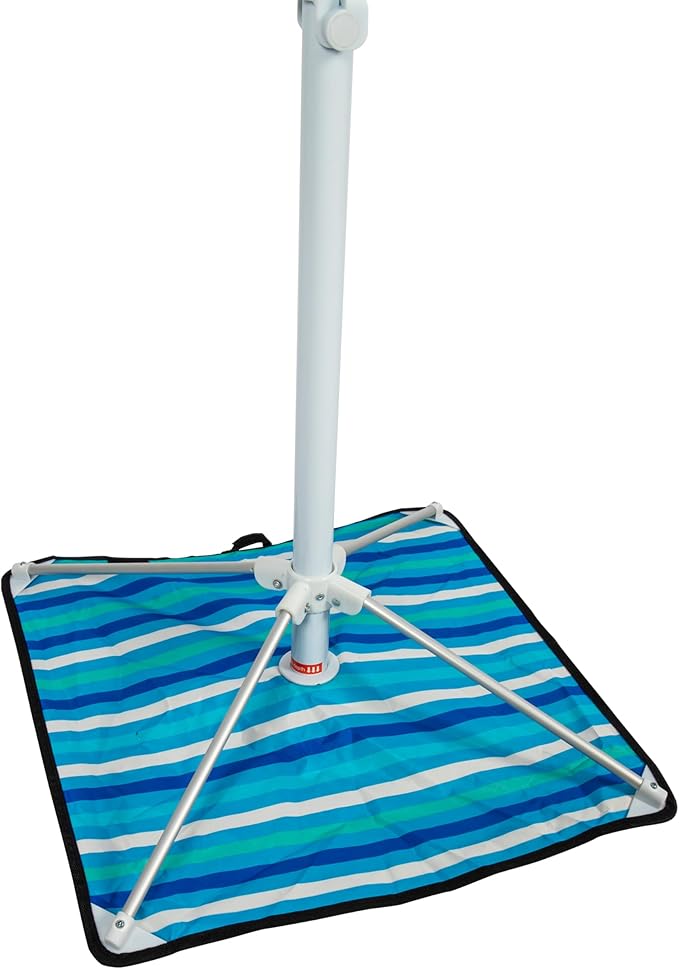 Tommy Bahama ANCHORX Adjustable Beach Umbrella Base System with Sand Anchor and Carrying Bag, SPF 50+ Protection Portable Outdoor Market Umbrella
