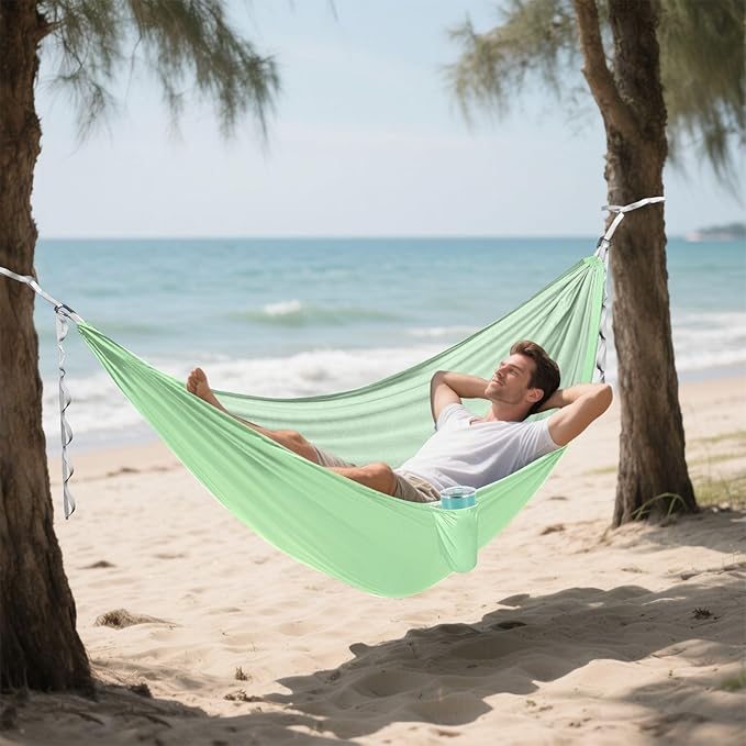 Tender Green 330lb Capacity Hammocks Cloth Hammock for Patio Backyard Lounge Base Base de hamaca para adultos