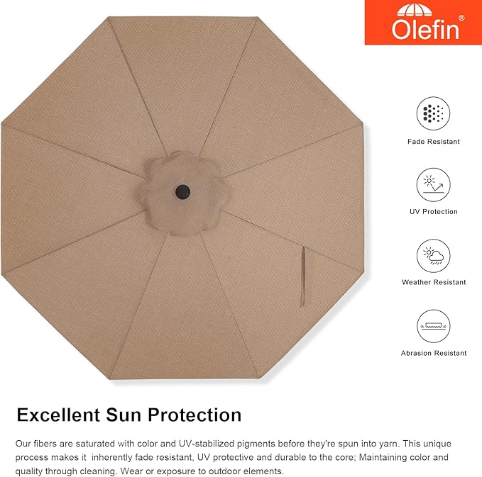 MASTERCANOPY Olefin 5-Year-Non-Fading 9ft Patio Umbrella with Tilt and Crank, Large UV Resistant Outdoor Table Umbrella with 8 Fiberglass Ribs for Deck, Yard & Market, Sapphire Blue