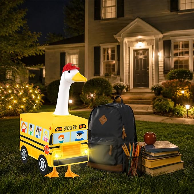 Back to School Porch Goose Outfit 23" School Bus Goose Clothes