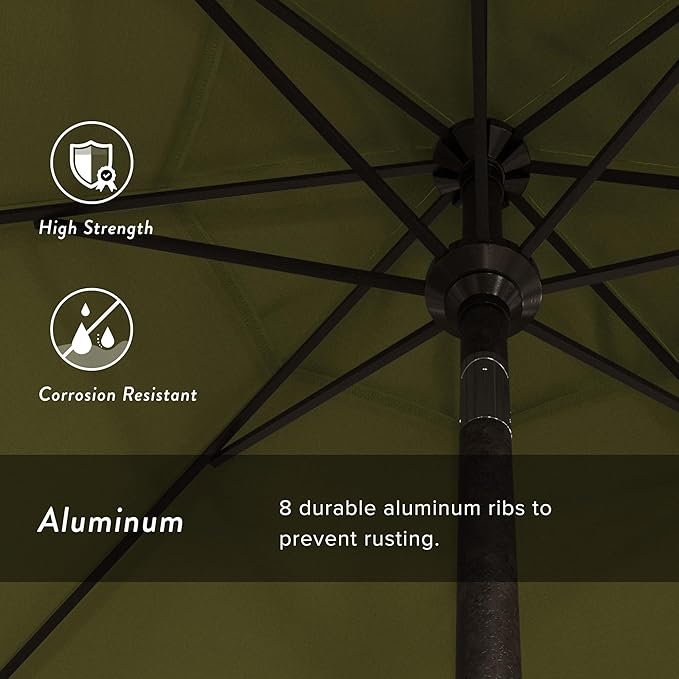 California Umbrella 7.5' Rd. Aluminum Patio Umbrella, Crank Lift, Collar Tilt, Bronze Pole