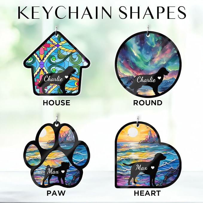 Custom Dog Memorial Suncatcher, Personalized with Name & Dog Breeds, Customized Pet Loss Suncatcher, Gifts for Dog Lovers, Dog Memorial Loss of Pet Sympathy Gift, in Loving Memory for Loss Pet