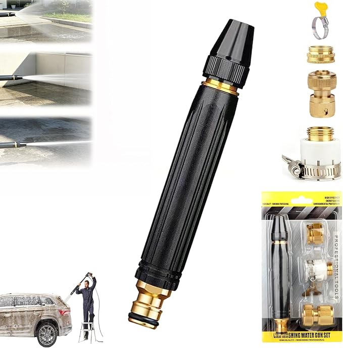 Home High Pressure Car Wash Water Gun with Booster Nozzle, Powerful High-Pressure Water Gun for Car Cleaning, for Watering Plants and Vegetables, and Garden Hose