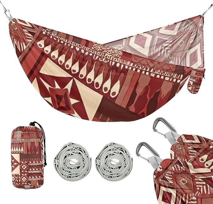 Boho Reddish Brown Vintagexture 330lb Capacity Hammocks Cloth Hammock for Outside Patio Backyard Poolside macas mexicanas de Patio para Adulto