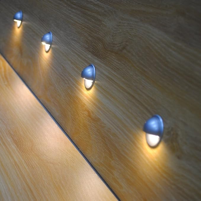 FVTLED Pack of 20 Low Voltage LED Deck Light Kit Φ1.38 Waterproof Outdoor Step Stairs Garden Yard Patio Landscape Decor Lighting Warm White Lamp