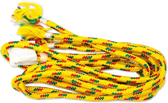 Novica Bright Yellow Pink Orange Tropical Striped Hand Woven Nylon Mayan 1 Person Rope Hammock with Hanging Accessories, Candy Delight' (Single)