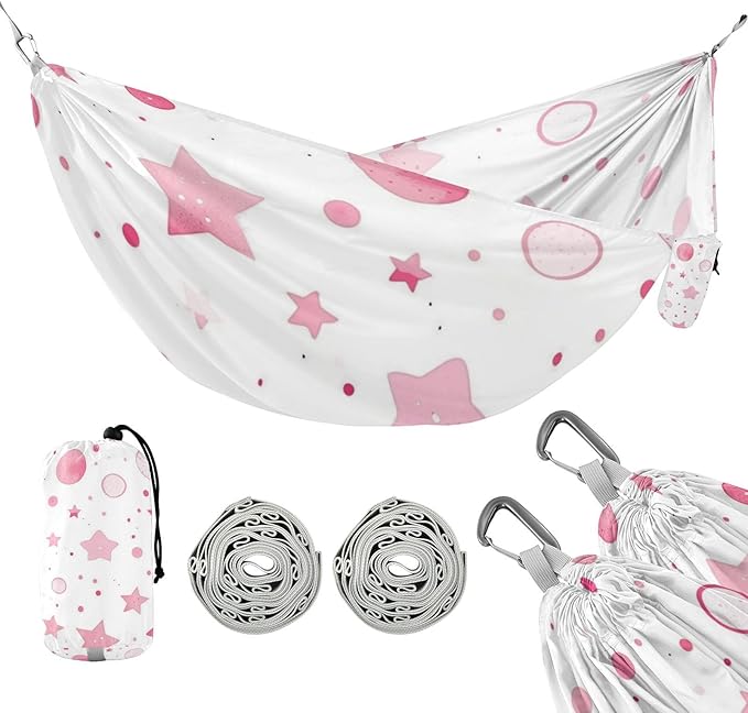 Pink Star Bubble 330lb Capacity Camping Hammocks Rope Hammock for Patio Backyard Lounge Base accesorios para Camping