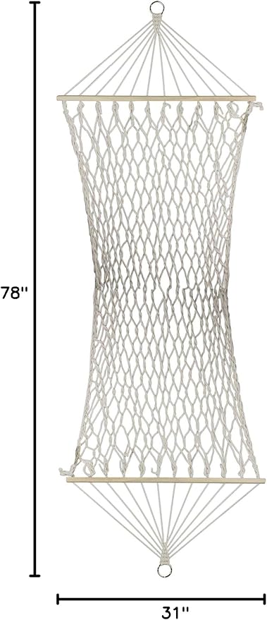 Northlight 32816579 31" x 78" Tan Netting Lattice Pattern Hammock with Wooden Bars, Brown