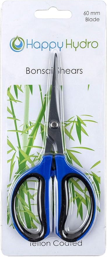 Happy Hydro - Trimming Scissors - Straight Tip - 60mm Teflon Blades - Ergonomic Comfort Grip Handles - 2 Pack