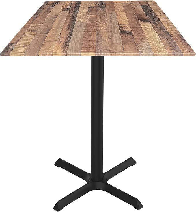 HBS 42" Tall OD211 Indoor/Outdoor All-Season Table with 36" x 36" Square Rustic Top