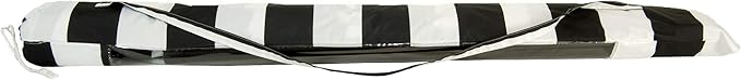 Heininger DestinationGear Deluxe 8 ft Black and White Stripe Patio and Beach Umbrella