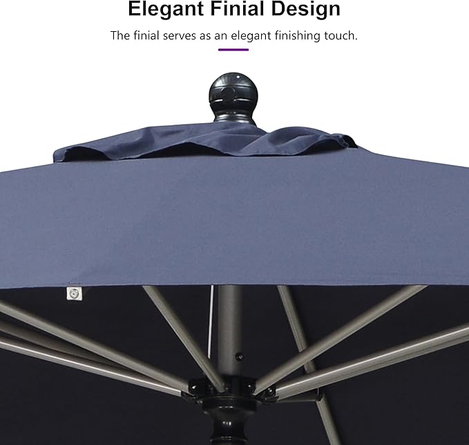 PURPLE LEAF 8' x 8' Square Patio Umbrella with Tilt Adjustment, Outdoor Table Umbrella Champagne Aluminum Frame, Market Umbrella Pool Umbrella for Deck Garden, Patio, or Lawn
