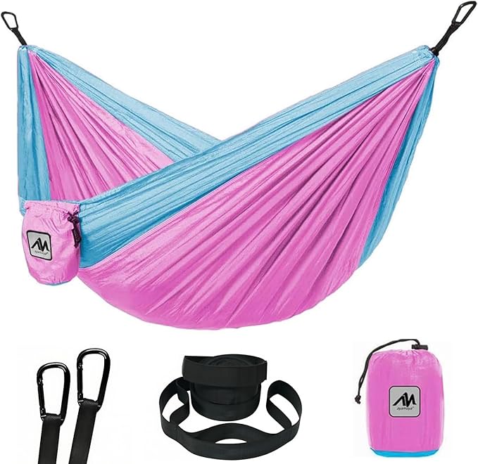 ayamaya Kids Camping Hammock, Small Outdoor Hammock Gifts for Children Girls Boys, Ultralight Kids Camping Gear with Tree Strap & Carabiners,Sling Swing Hammock for Indoor/Outdoor Use