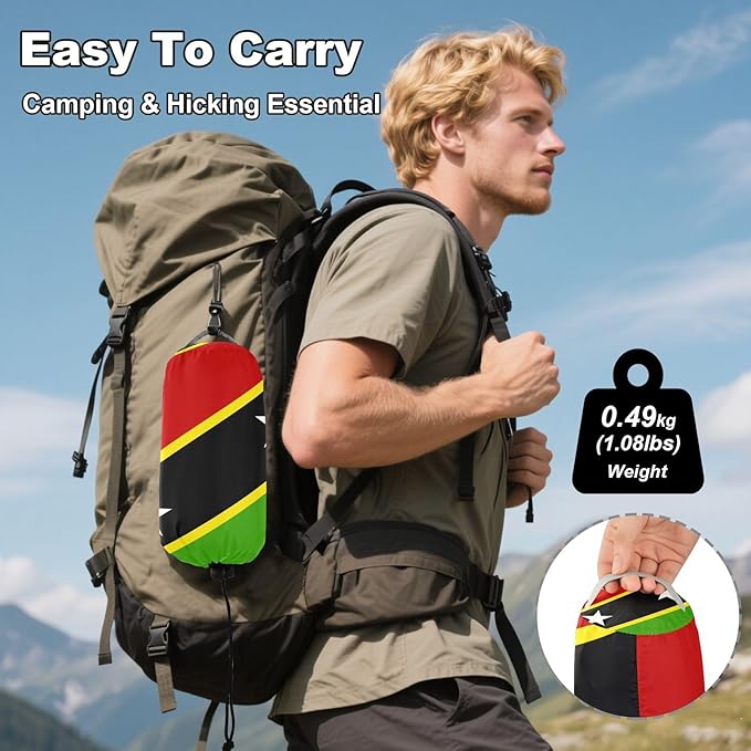 National Flag of Saint Kitts and Nevis Hammocks with Portabl Carry Bag Backyard Hammock for Indoor Outdoor Patio
