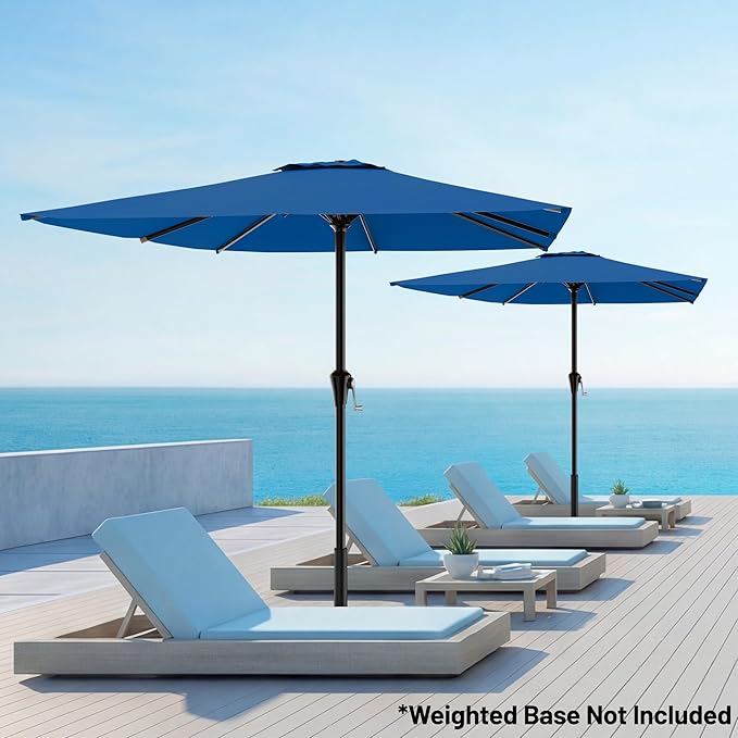 AreShark 8' x 10' Rectangle Patio Umbrellas for Outdoor, Outdoor Table Umbrella, Large Outdoor Patio Umbrellas with 8 Sturdy Ribs for Pool, Garden, Market (Royal Blue)