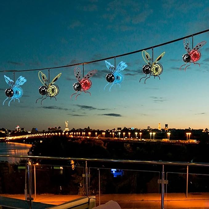 Solar Bees Lights Outdoor, Hanging Bee Solar Garden Light,2025 New Solars Bees Simulation Lights, Waterproof Bumble Bees Solars Light for Party Festivals Garden Decor Birthday Gifts (3pcs)