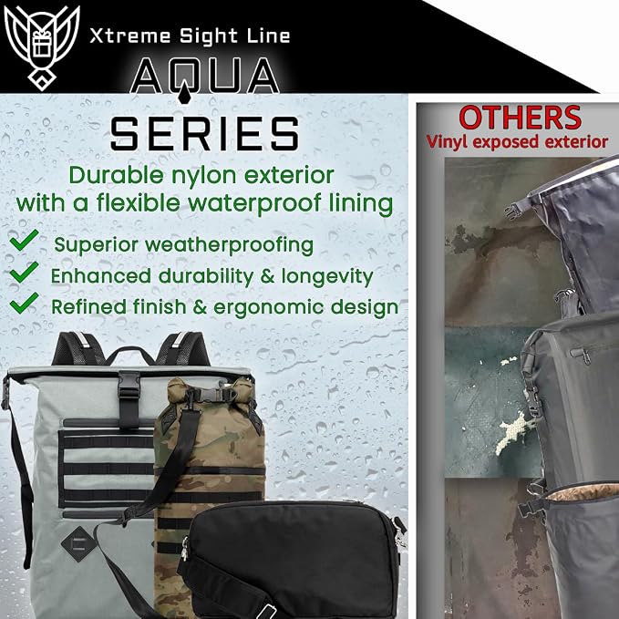 Xtreme Sight Line ~ AQUA G CUBƎ 50 Waterproof Faraday Bag for Small to Medium Generators and Electronics ~ Protects Against EMP/CME/EMF/RF ~ Diamond Form Farday Lined Interior ~ Multicam Camo
