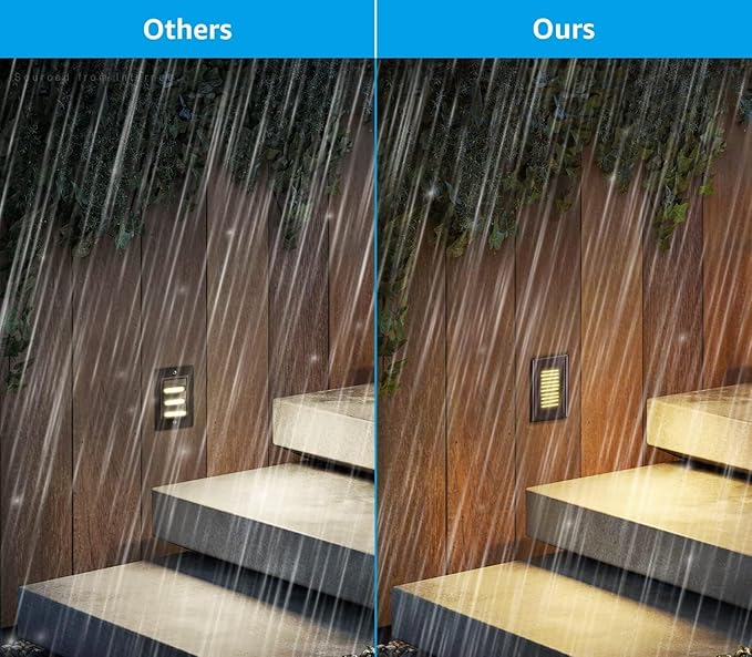 Diodesy- Step Cover Vertical Louvered Face Plate Surface Mount Wallplate Oil Rubbed Bronze Finish Indoor/Outdoor Use for Decks Pathway Yard Stairs Fences Walkways and Balcony Areas (Cover Plate Only)