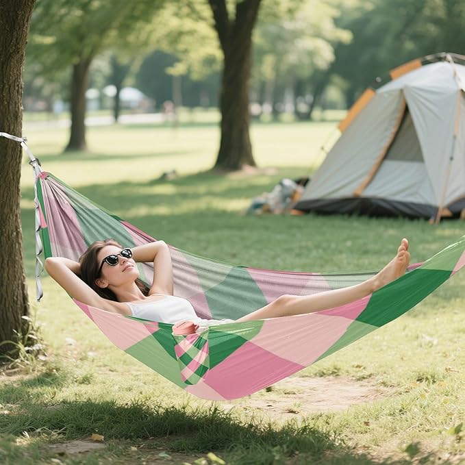 Blush Green Square 330lb Capacity Outdoor Hammock Tree Hammock for Camping & Hiking Essential Base para hamacas para adultos