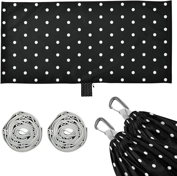 White Dots on Black Background 330lb Capacity Outdoor Hammocks with Tree Straps Indoor Hammock for Indoor Outdoor Patio hamacas para adultos 2 Personas