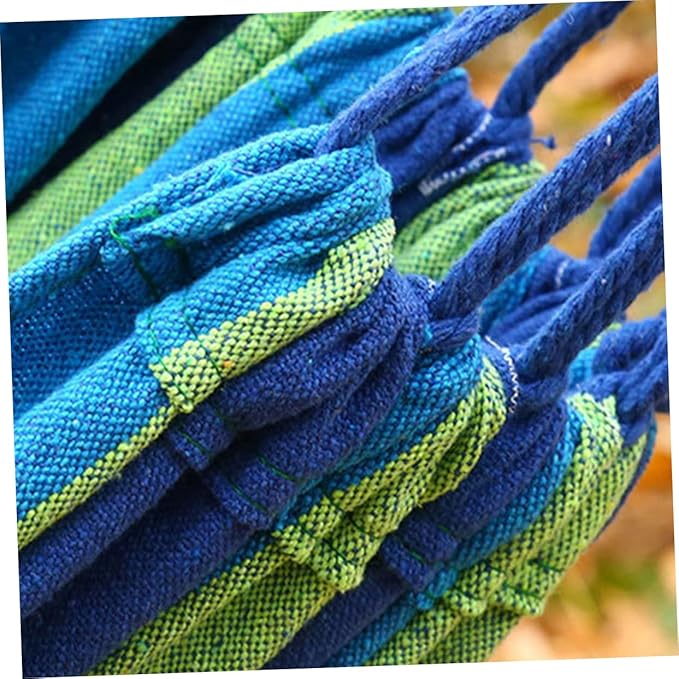 Milisten Double Thickened Canvas Swing Hammock for Outdoor Relaxation Blue Lightweight Design with Carry Bag for Camping Backpacking and Travel