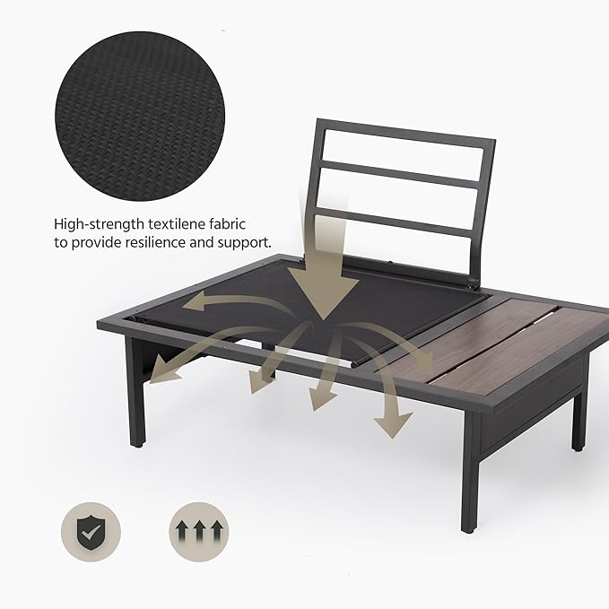 LAUSAINT HOME 8 Pieces Patio Furniture Set, Outdoor Metal Frame Patio Conversation Sets with Coffee Table & Thick Cushions for Garden, Poolside, Backyard(Grey)